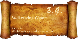 Budinszky Gábor névjegykártya