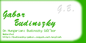 gabor budinszky business card